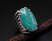 Turquoise and sterling silver skeleton ring